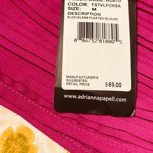 Adrianna Papell Sleeveless Pleated Blouse